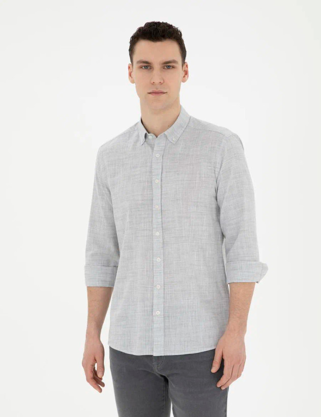 پیراهن مردانه استین بلند مارک دار