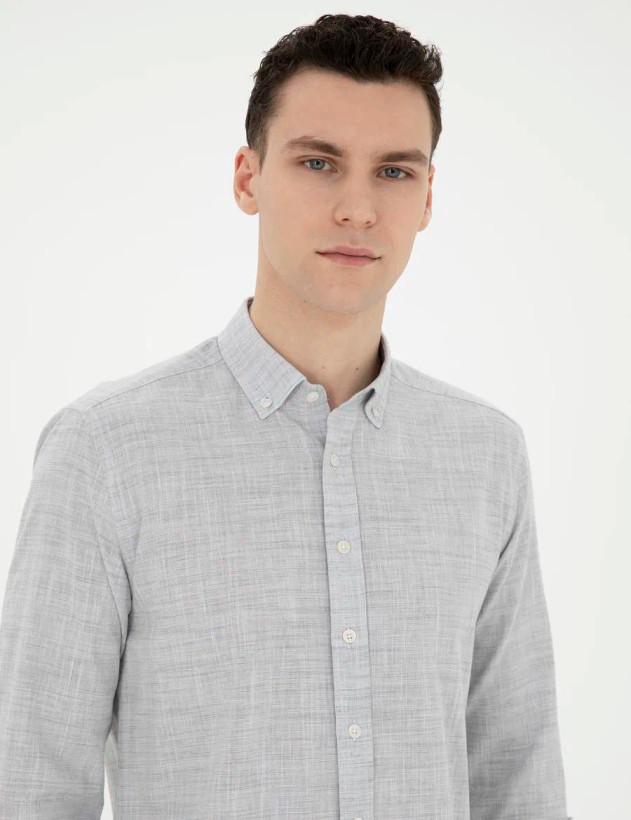 پیراهن مردانه استین بلند طرح دار