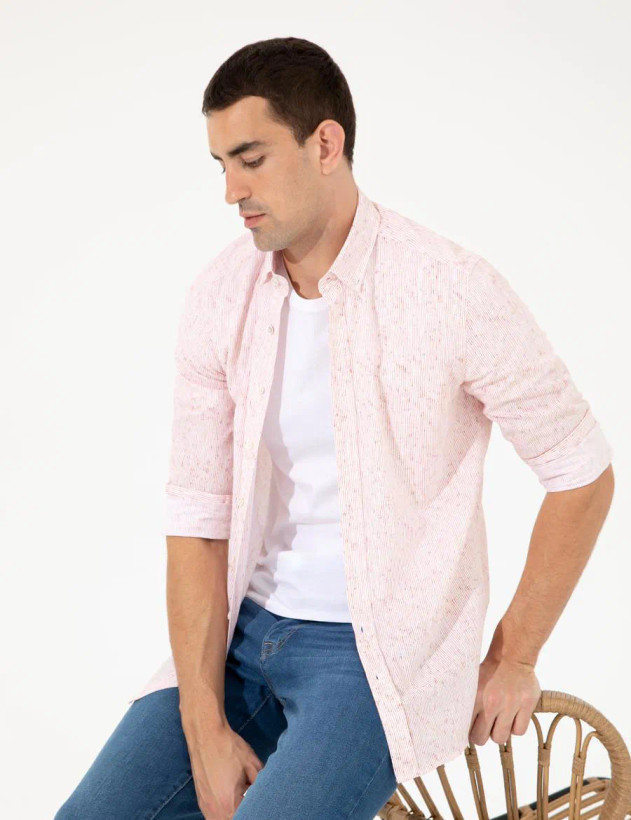 پیراهن مردانه استین بلند طرحدار