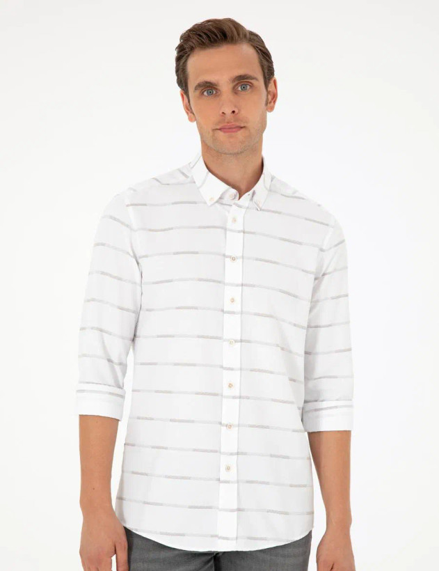 پیراهن مردانه استین بلند طرح دار