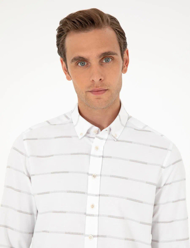 پیراهن مردانه استین بلند مارک دار