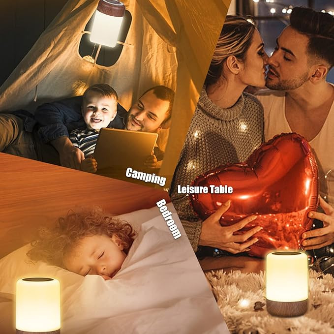 چراغ شب LED Görvitor، قابل تنظیم تاچ،