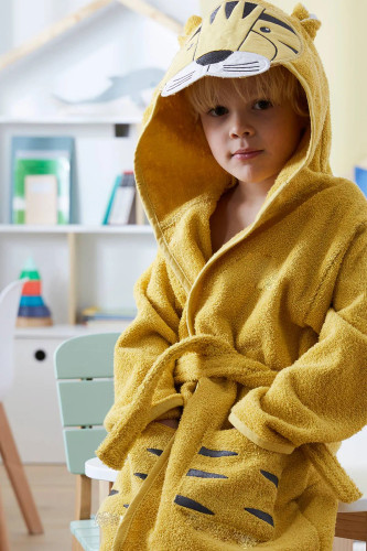 حوله تن پوش بچه گانه دخترانه-پسرانه کلاهدار نخی