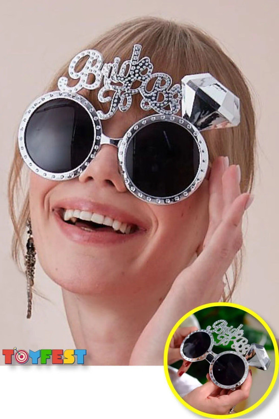 عینک عروس TOYFEST نقره ای رنگ