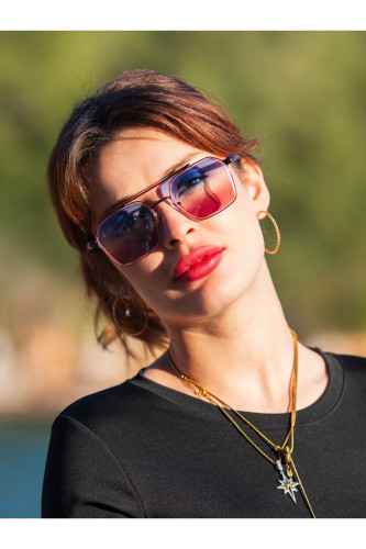 عینک آفتابی زنانه با فریم صورتی Angel Eyes
