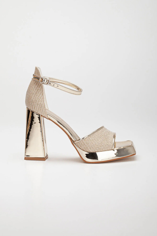 کفش زنانه پاشنه بلند با پلتفرم زاویه دار LİLLA