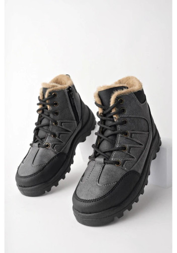 چکمههای زمستانی زیپدار و بنددار خزدار