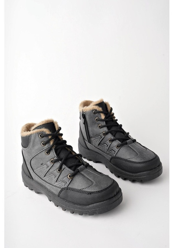 چکمههای زمستانی زیپدار و بنددار خزدار