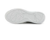 کفش کتانی زنانه Post R با زیره بنددار و گوه ای سفید چرم اصل