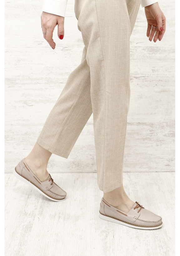 کفش راحتی چرم اصل Post R مدل بنددار بژ مردانه