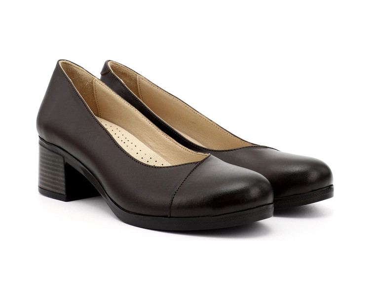 کفش چرم اصل زنانه Post R با پاشنه کوتاه