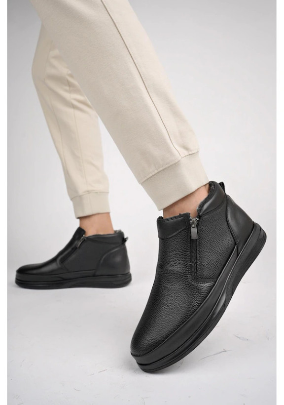 چکمههای خزدار مردانه دو زیپدار