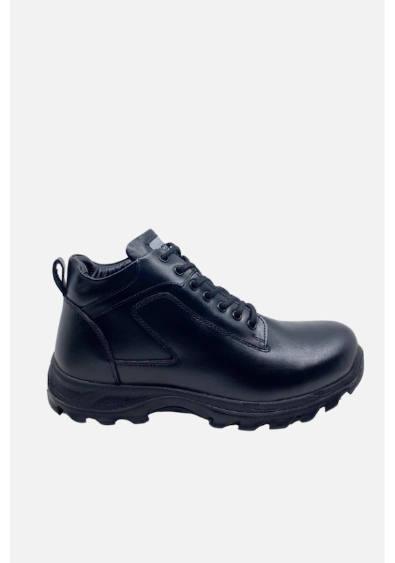 چکمه مردانه چرم مشکی اسکوتر