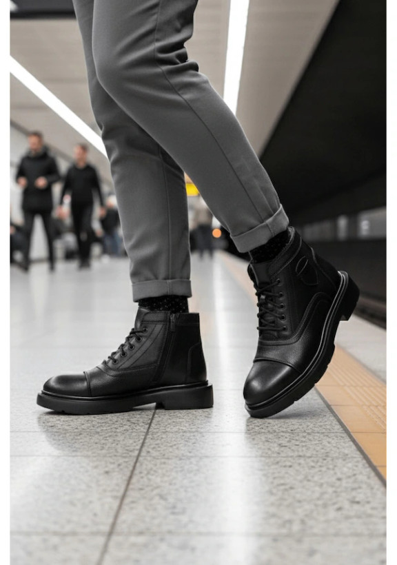 چکمههای زمستانی مردانهی زیپدار با آستر خز