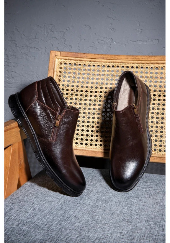چکمههای خزدار مردانه Moyna با زیره لاستیکی چرم اصل