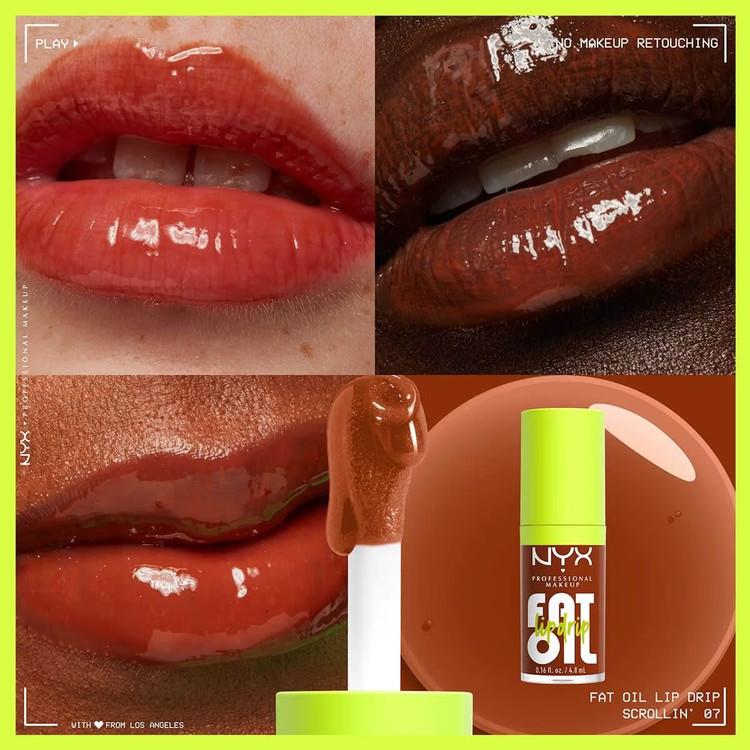 روغن لب براق نیکس پروفشنال میکاپ مدل Fat Oil Lip Drip شماره Scrollin