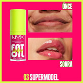 نیکس پروفشنال میکاپ روغن لب چکنده Fat Oil Lip Drip Parlatıcı Dudak Yağı Supermodel