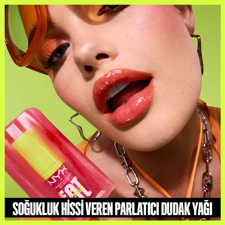 نیکس پروفشنال میکاپ روغن لب چکنده Fat Oil Lip Drip Parlatıcı Dudak Yağı 16 Strawberry Slush