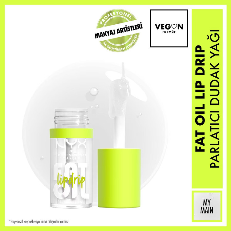 نیکس پروفشنال میکاپ روغن لب چکنده Fat Oil Lip Drip Parlatıcı Dudak Yağı My Main
