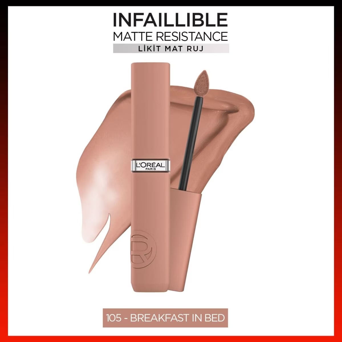 لورآل پاریس رژ لب مایع مات Infaillible Matte Resistance شماره 105 Breakfast In Bed