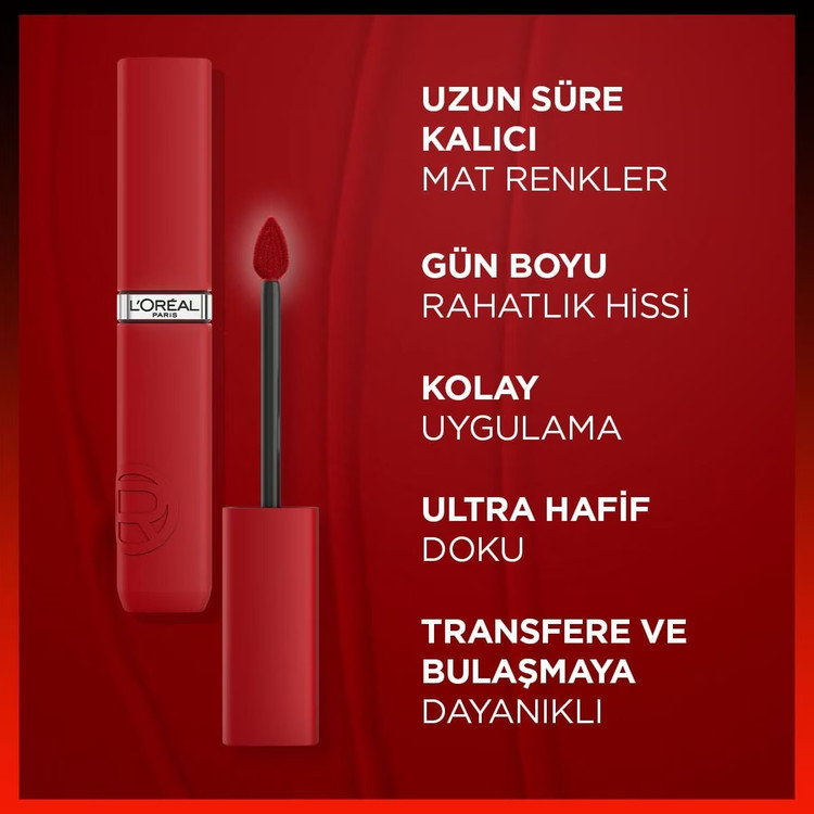 لورآل پاریس رژ لب مایع مات Infaillible Matte Resistance شماره 500 Wine Not