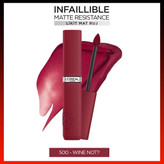 لورآل پاریس رژ لب مایع مات Infaillible Matte Resistance شماره 500 Wine Not