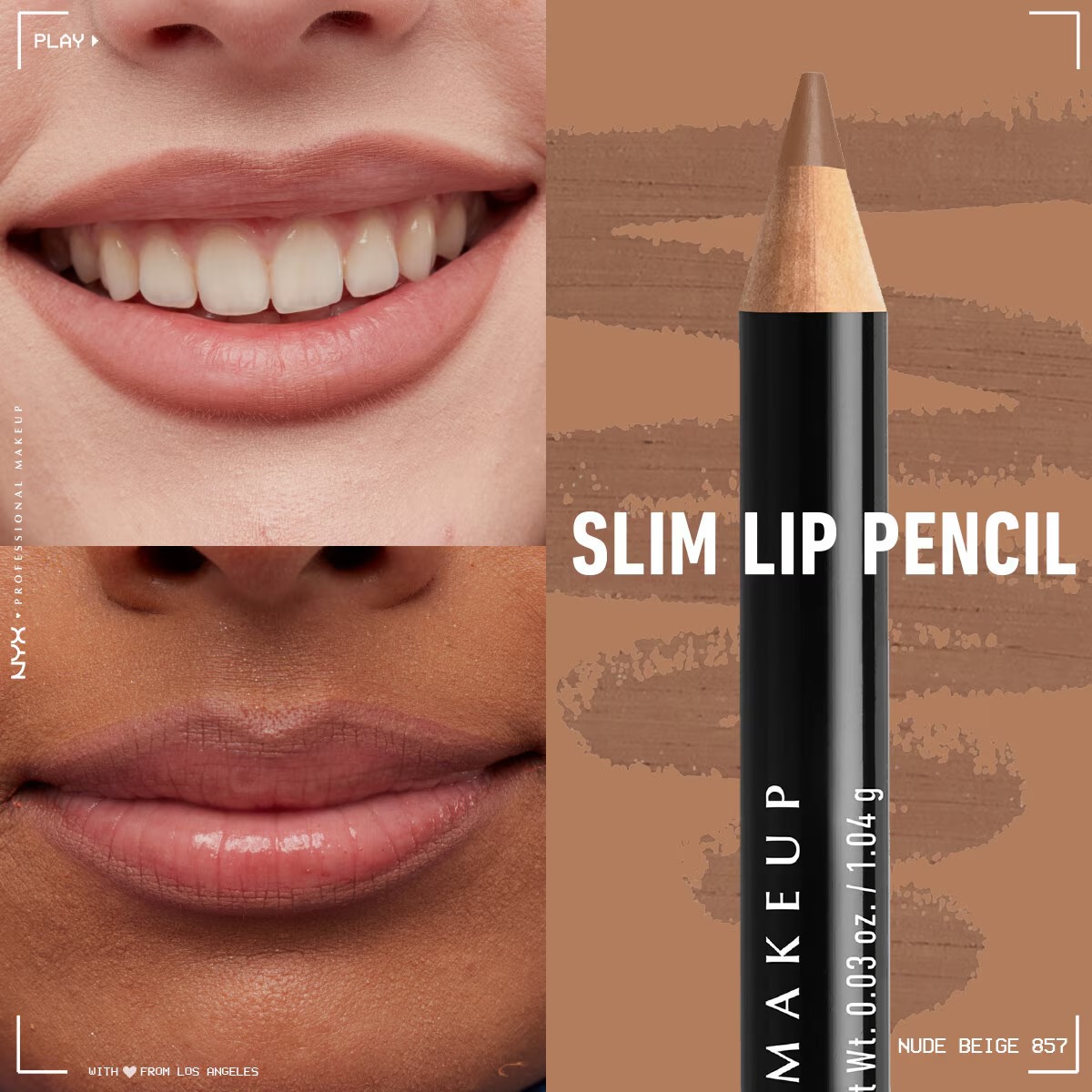 مداد لب اسلیم نیکس پروفشنال میکاپ شماره Nude Beige
