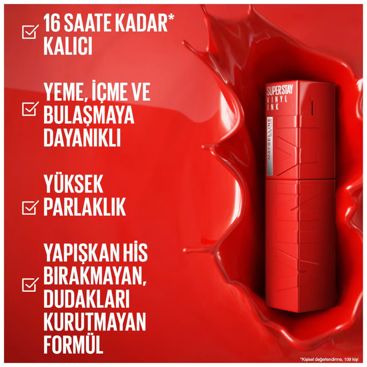 میبلین نیویورک رژ لب وینیل اینک لیپی شماره ۱۰