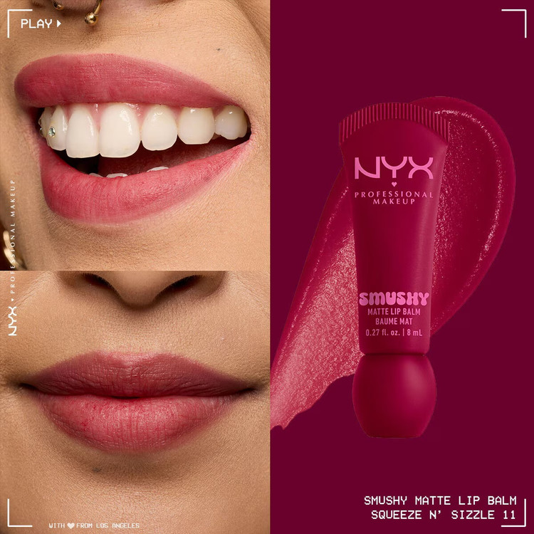 بالم لب مات نرم Nyx Professional Makeup Smushy شماره 11 Squeeze N' Sizzle