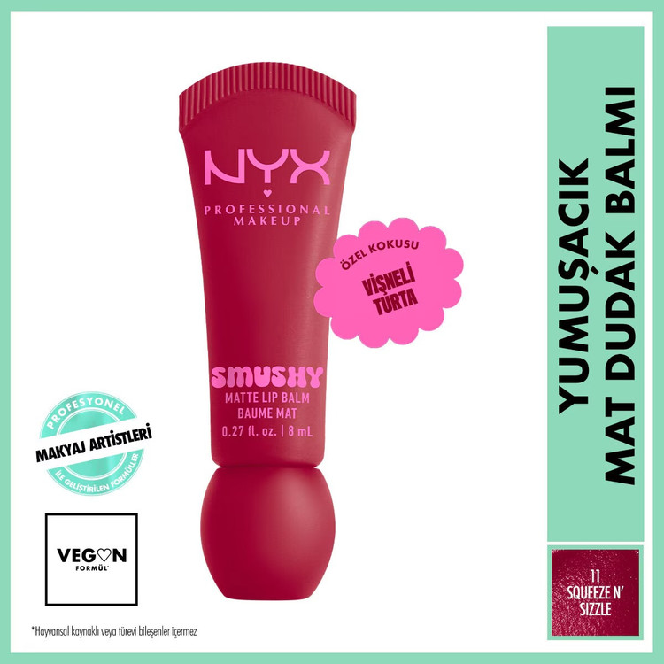 بالم لب مات نرم Nyx Professional Makeup Smushy شماره 11 Squeeze N' Sizzle