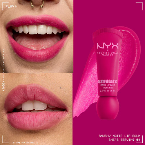 بالم لب مات نرم Nyx Professional Makeup Smushy شماره 04 She's Serving