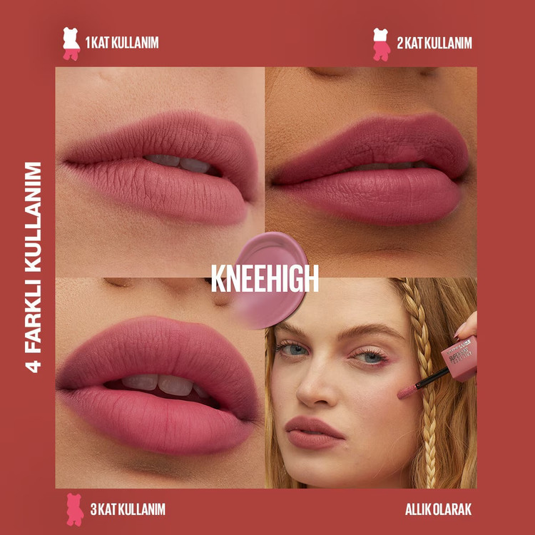 تینت مایع مات و بادوام Maybelline New York Super Stay Teddy Tint شماره 55 Knee High