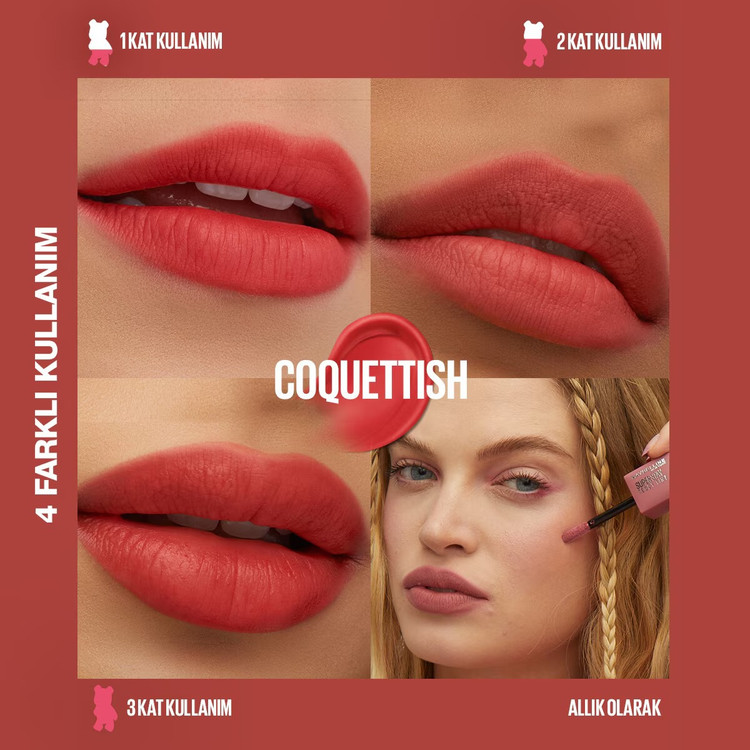 تینت مایع مات و بادوام Maybelline New York Super Stay Teddy Tint شماره 30 Coquettish