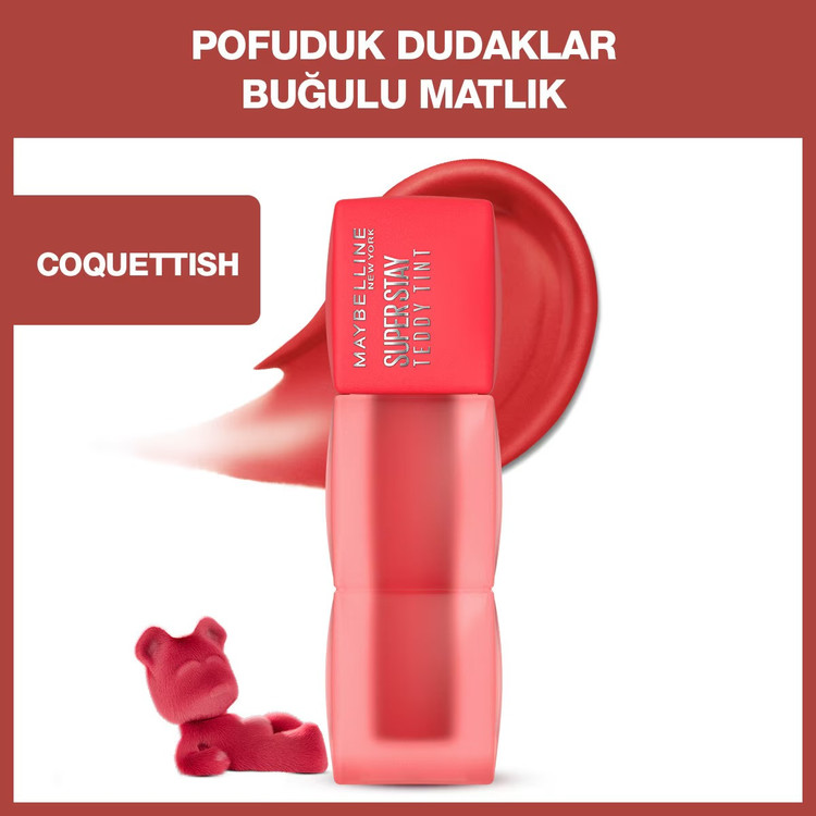 تینت مایع مات و بادوام Maybelline New York Super Stay Teddy Tint شماره 30 Coquettish