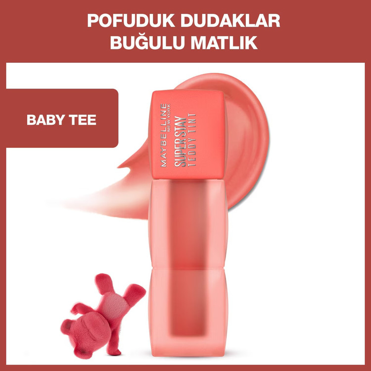 تینت مایع مات و بادوام Maybelline New York Super Stay Teddy Tint شماره 25 Baby Tee