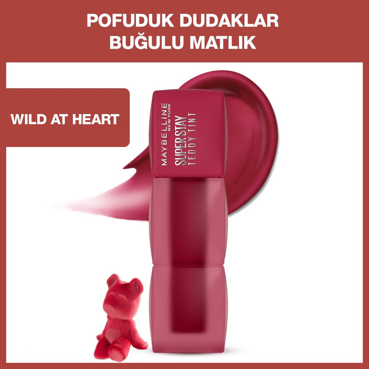 تینت مایع مات و بادوام Maybelline New York Super Stay Teddy Tint شماره 50 Wild At Heart