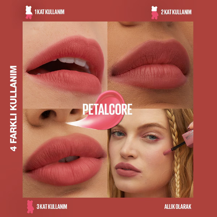تینت مایع مات و بادوام Maybelline New York Super Stay Teddy Tint شماره 40 Petalcore