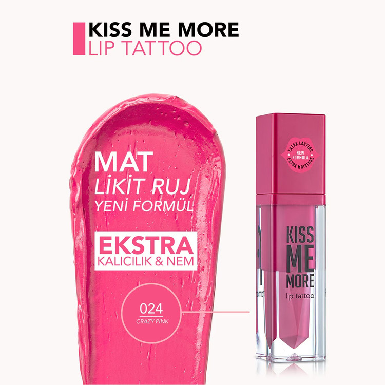 تتو لب Flormar Kiss Me More شماره ۰۲۴ صورتی جیغ