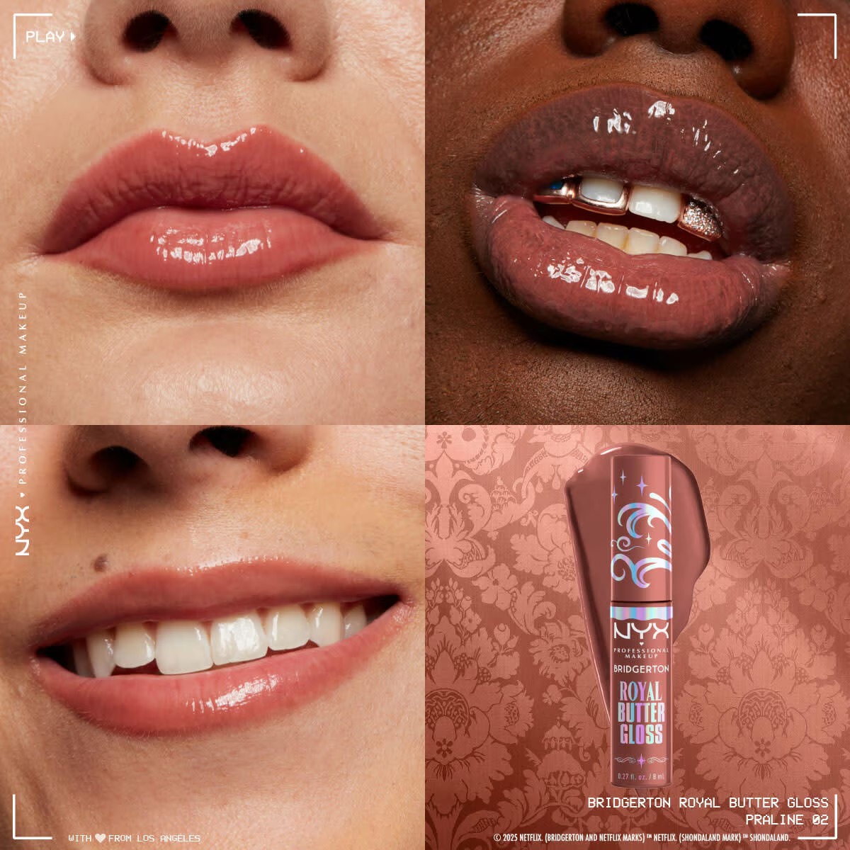 برق لب Nyx Professional Makeup Bridgerton Royal رنگ پرالین