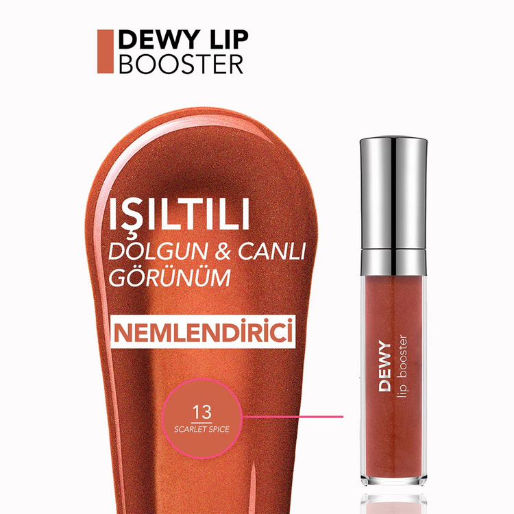 گلاس لب فلورمار Dewy Lip Booster شماره ۱۳ Scarlt